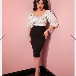 Vixen by Micheline Pitt Black Pencil Wiggle Dress